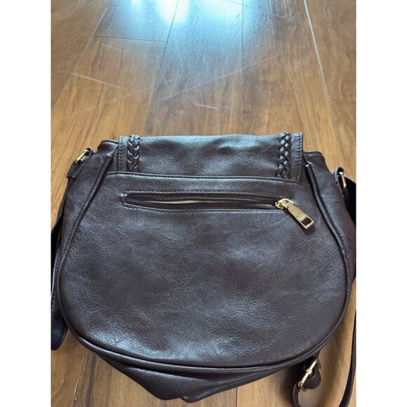 K K Xiu Brown Crossbody Bag  Braided Detailing & Tassel - Picture 3 of 6